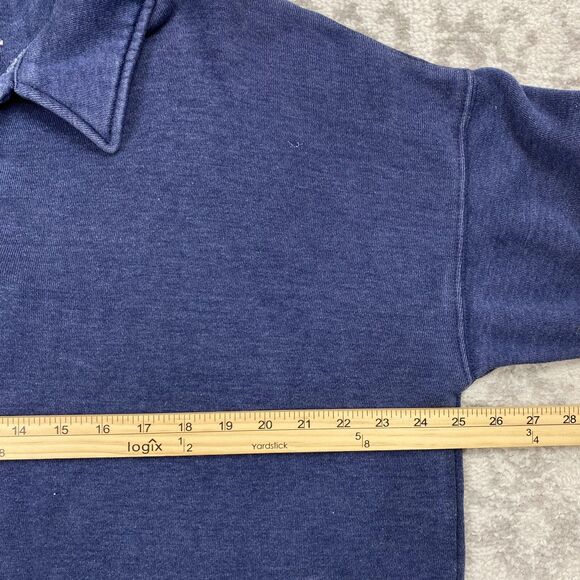 Aerie Shirt Pullover Women's Blue Button Oversized Slouchy Sweater Size Medium - Picture 3 of 5